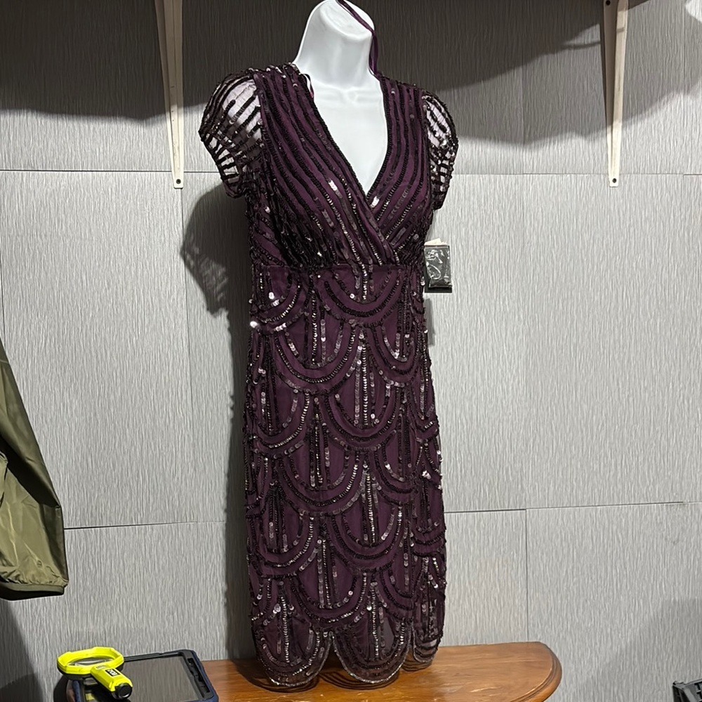 Elegant Purple Sequin Dress New with tags